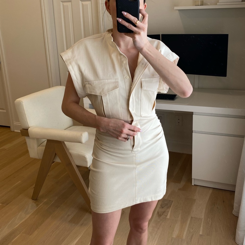 Zara Denim Structured Mini Dress